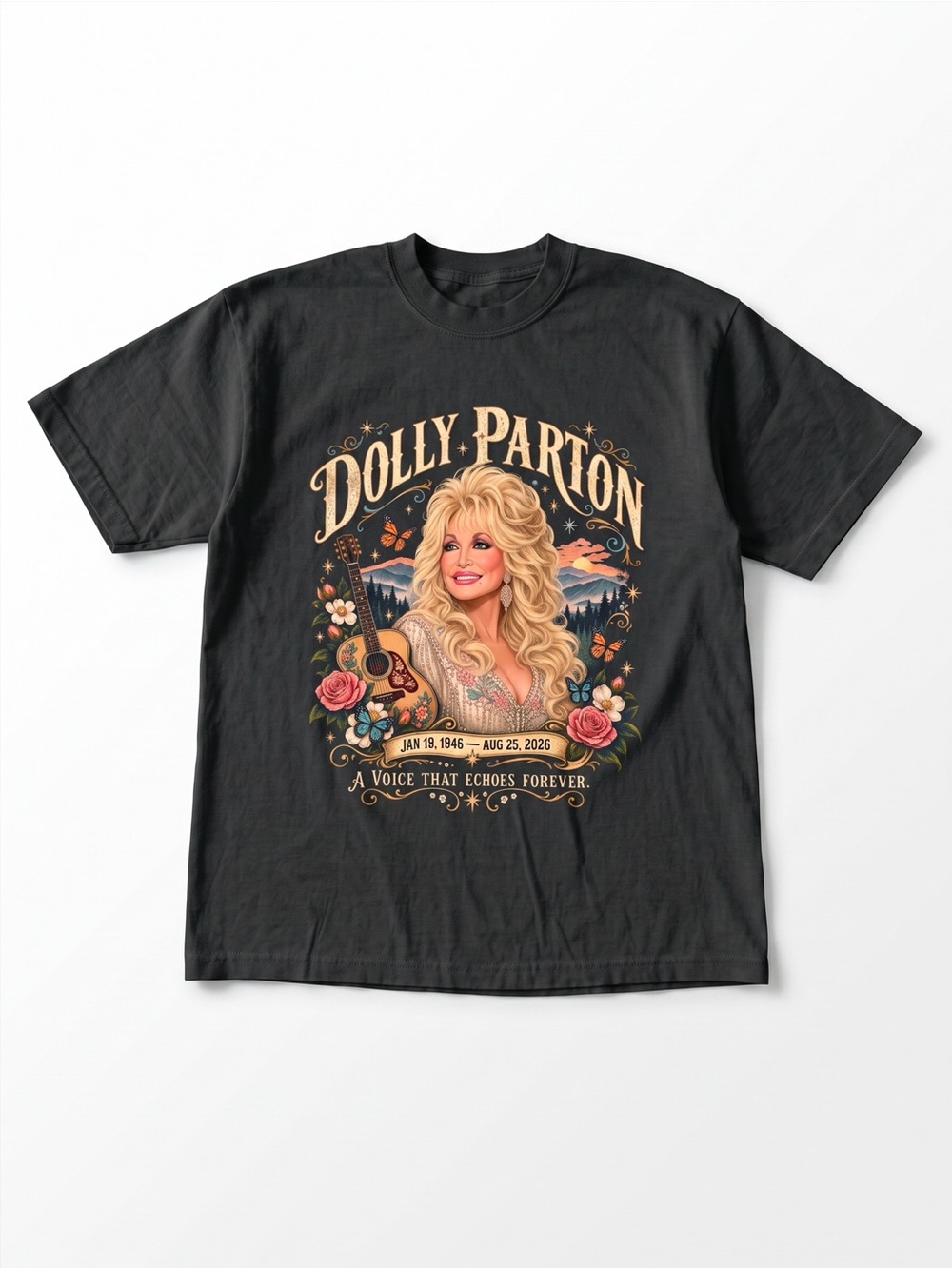 Gildan Black Dolly Parton Tribute Graphic Tee